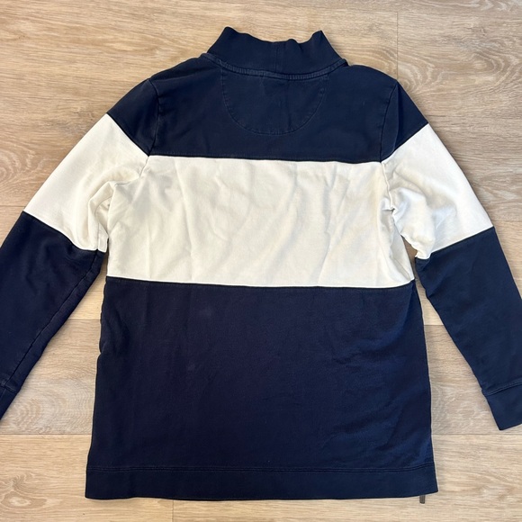 L.L.Bean Navy & Cream Colorblock Mock Neck Pullover | Size L - Picture 5 of 9
